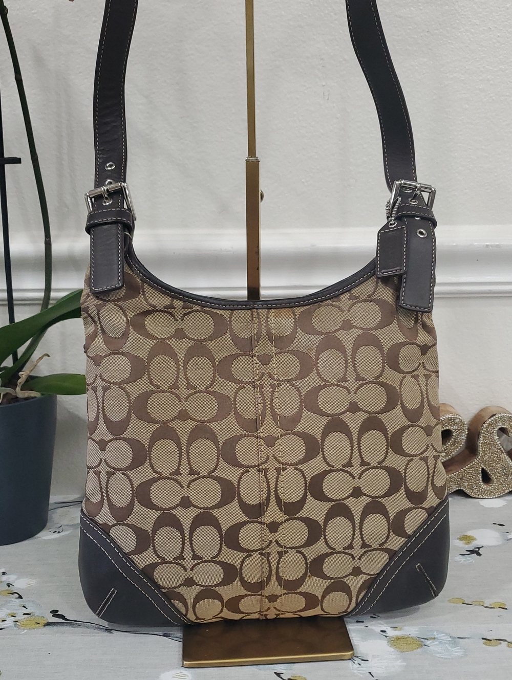 Coach Hamptons Signature Canvas Hippie Crossbody/Shoulder Bag